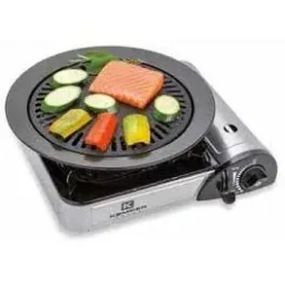 Tragbarer Gasherd - Gasgrill mit Kochfeld und 2 Gasflaschen - 2200W - 33x29x8 cm