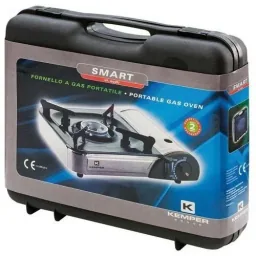 Tragbarer Gasherd - Gasgrill mit Kochfeld und 2 Gasflaschen - 2200W - 33x29x8 cm