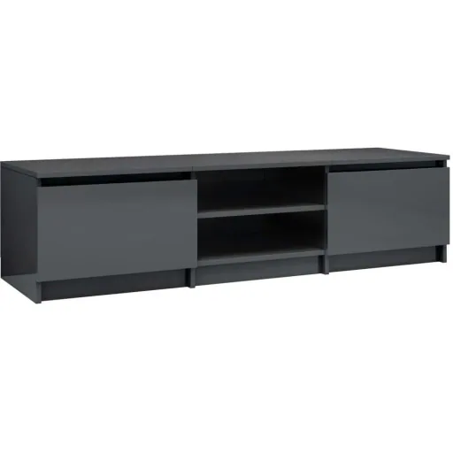 TV-Schrank 140x40x35,5 cm Spanplatte Hochglanz grau