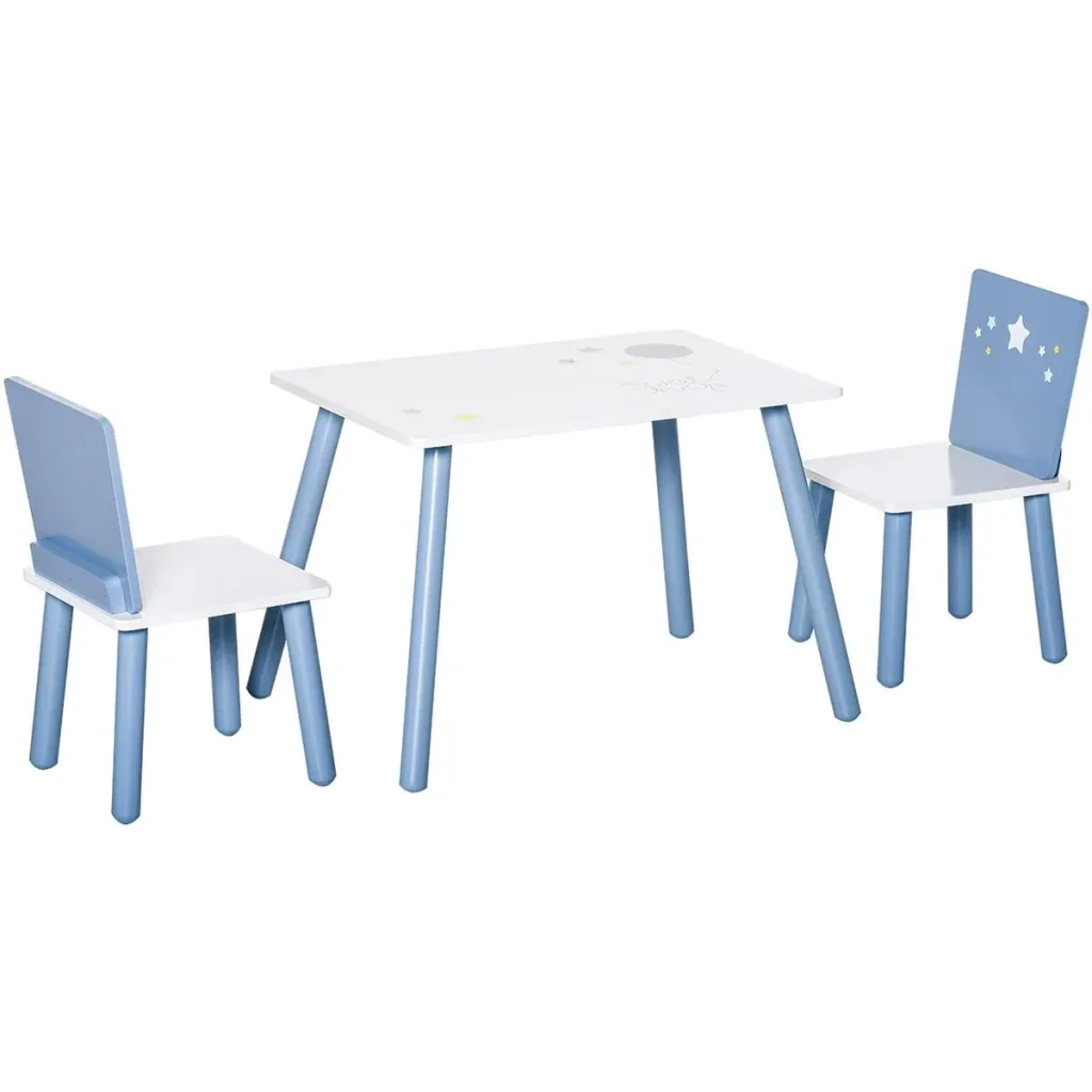 3-teilige Kindersitzgruppe mit Sternen-Design blau, weiß