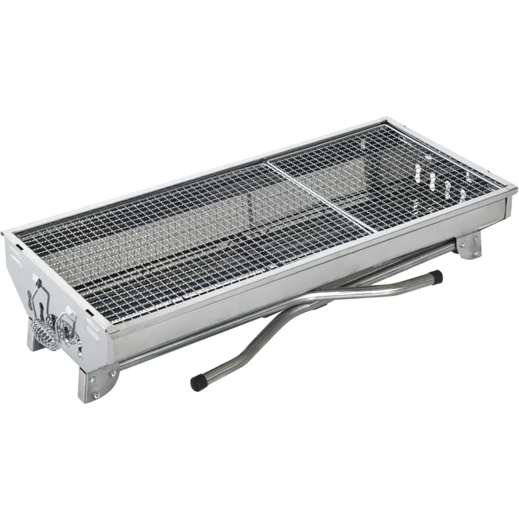 Holzkohlegrill Standgrill 73x33cm Edelstahl Silber