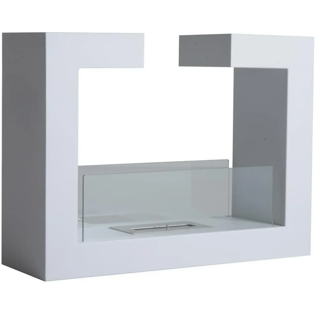 Freistehender Bioethanol Bodenkamin Design Weiß