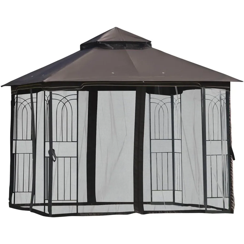 Gartenpavillon - Doppeldach - braun - 3 x 3 m