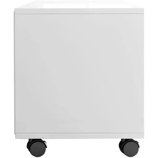 TV-Schrank mit Rollen 90x35x35 cm Spanplatte Hochglanz weiß