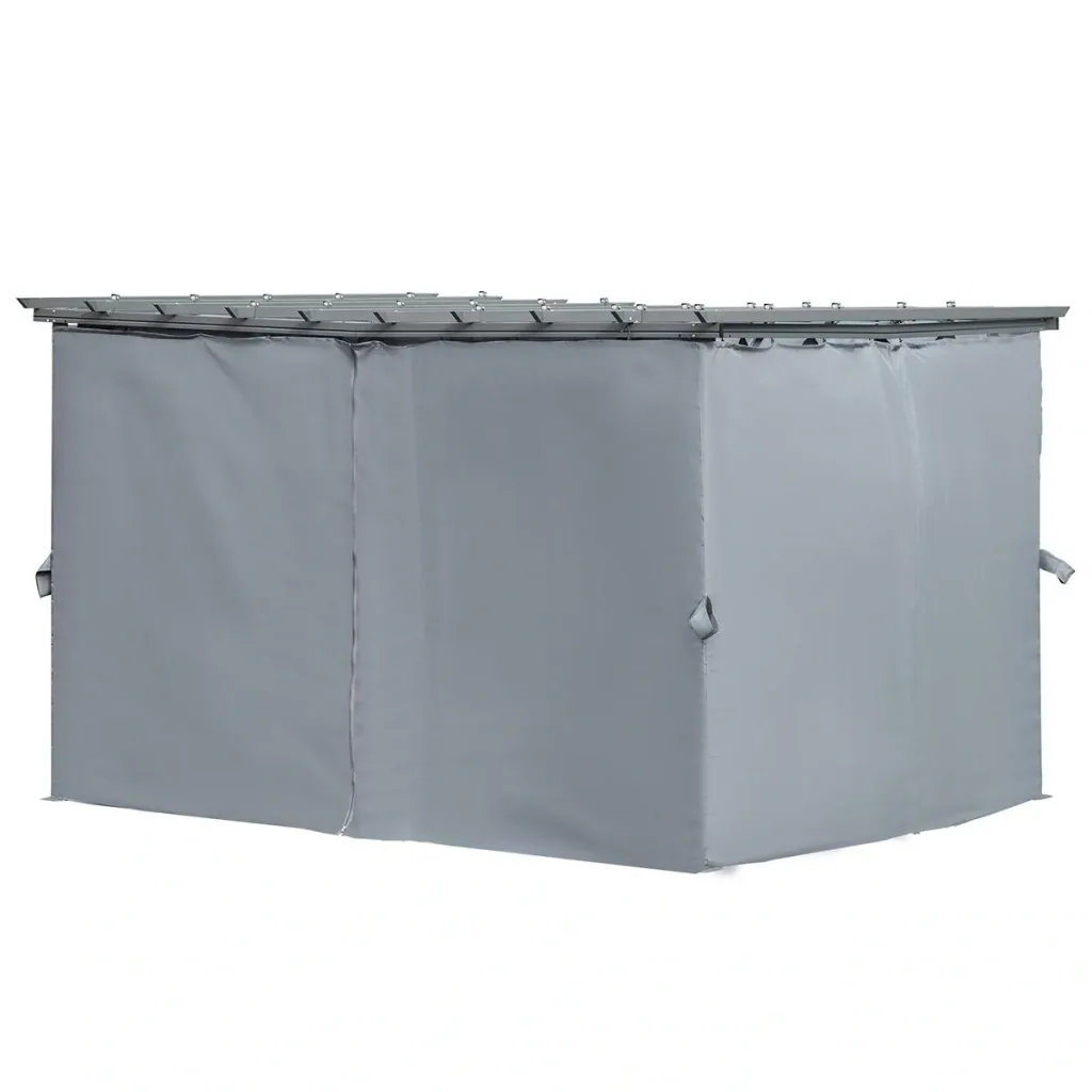 Pergola-Pavillion mit einstellbarem Stoffdach witterungsbeständig wasserabweisend Sonnenschutz Polyester Stahl Grau 3,6