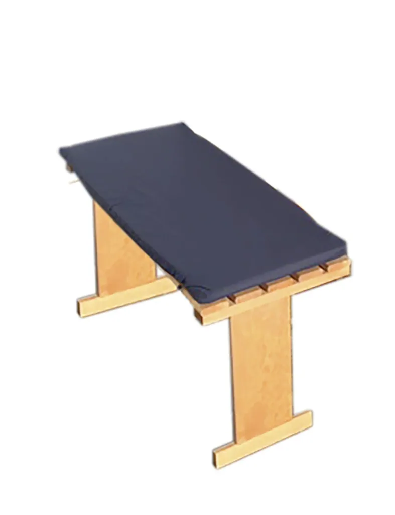 Balkonklappgarnitur mit blauen Auflagen