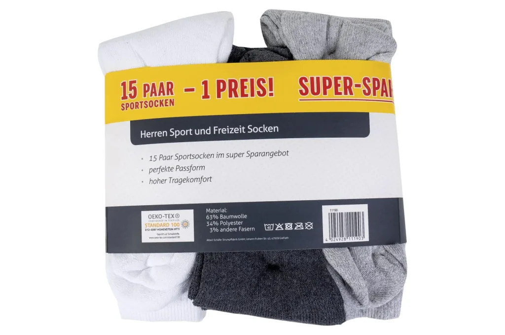 Sportsocken, farblich sortiert, Gr.39/42