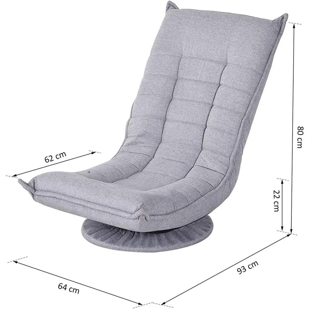 Bodensitzkissen und Rückenkissen Klappstuhl Polsterauflage Leinen Hellgrau 64 x 93 x 80 cm