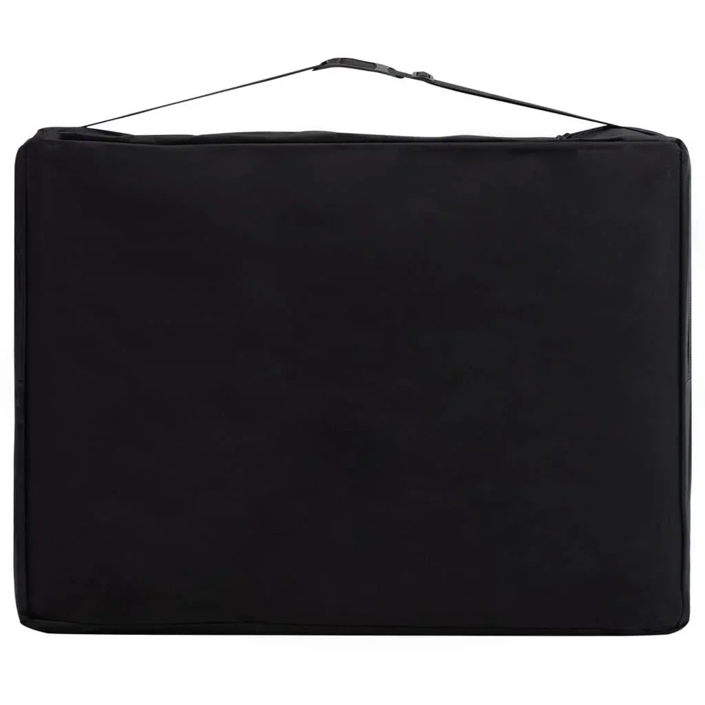 Klappbarer Massagetisch 2 Zonen Holz schwarz und beige
