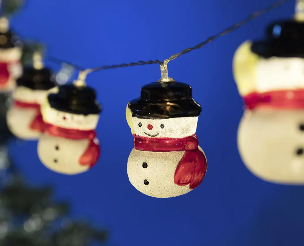 Lichterkette 10 LED mit Schneemännern