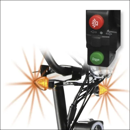 E-Scooter "Revoluzzer" Safety Plus 45 km/h inklusive Blinkanlage, Gepäck-Case und Lithium-Akku schwarz