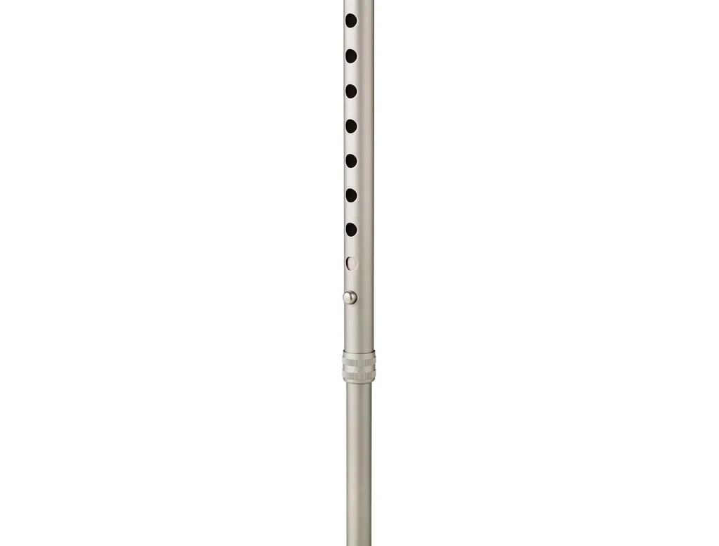 Gehstock für Senioren, leichter Aluminium, ergonomischer Griff, verstellbar 77–104.5 cm, rutschfeste Spitze, Handschlaufe, grau