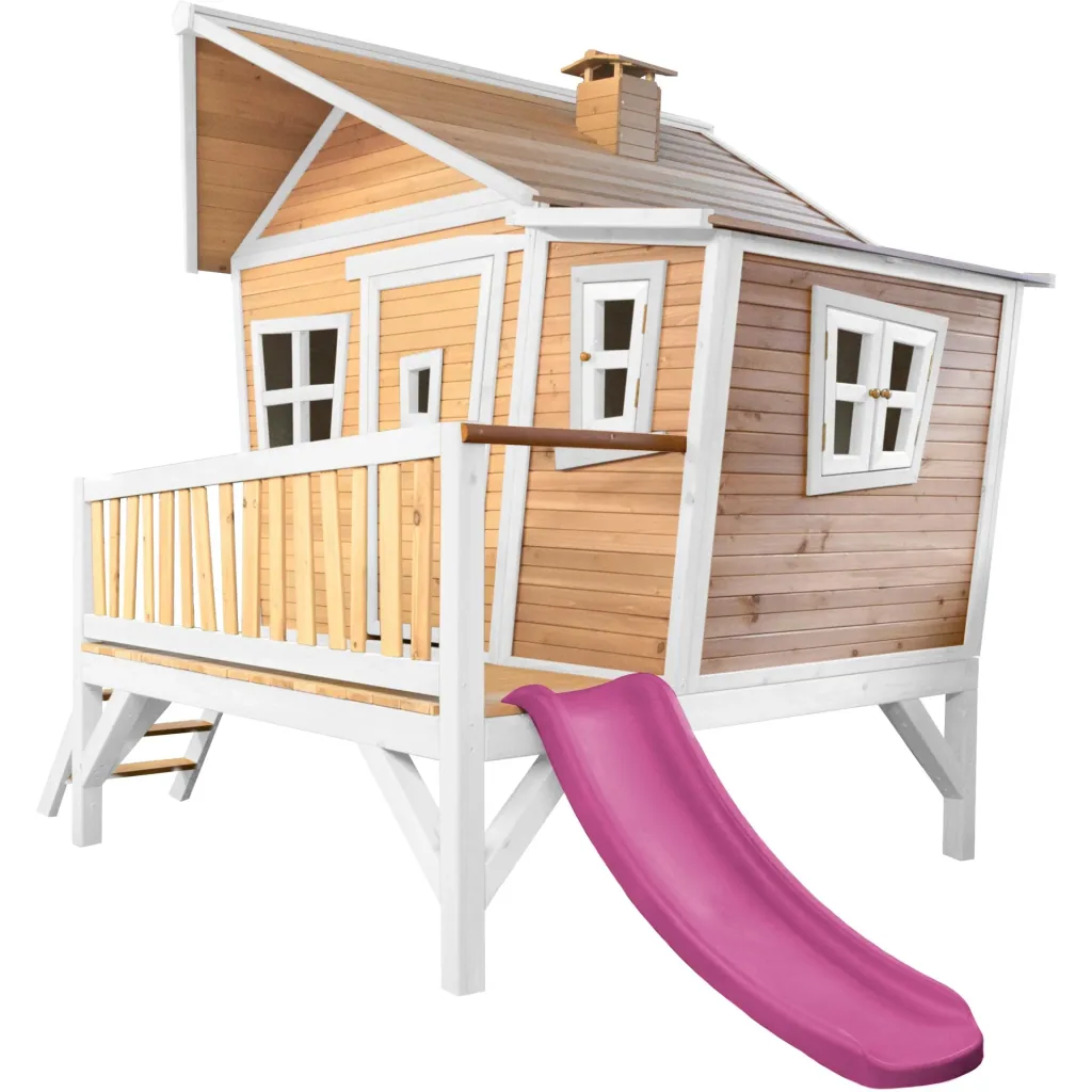 Emma Spielhaus Braun/Weiß - Lila Rutsche