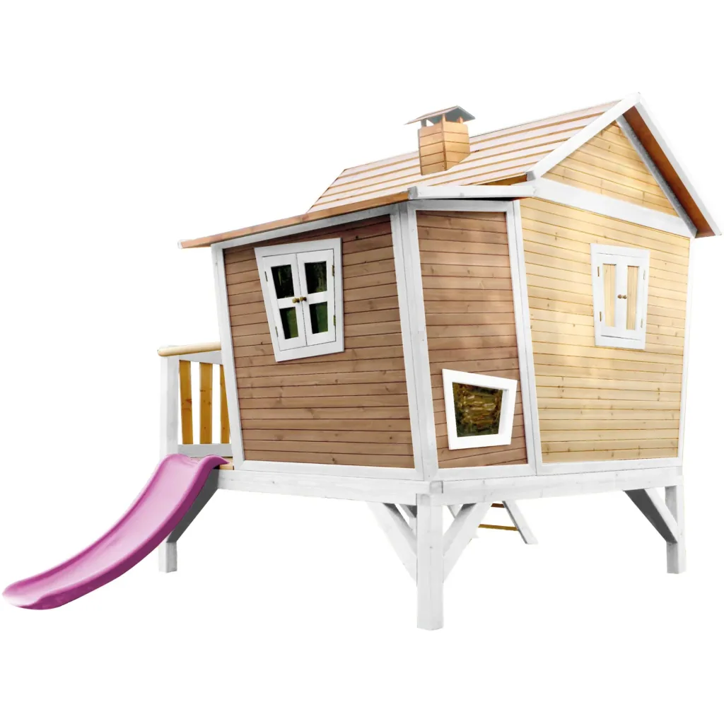 Emma Spielhaus Braun/Weiß - Lila Rutsche