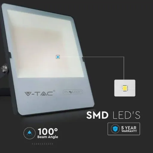 VT-150185 LED-Flutlicht - 150 W - 23600 Lm - 6400K - Schwarz - Extra sparsam