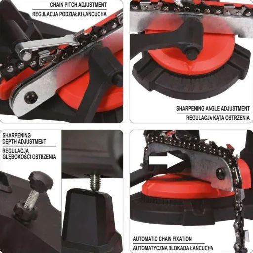 Benzin-Kettensäge mit Kettensägenschärfgerät - 1250W - 35 cm Blattlänge
