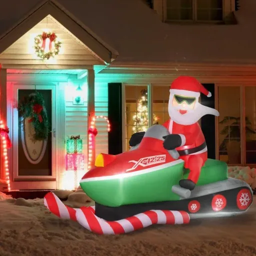 Aufblasbar Weihnachtsmann Schneemann Weihnachtsdeko LED Figur aufblasbar Weihnachtsdeko