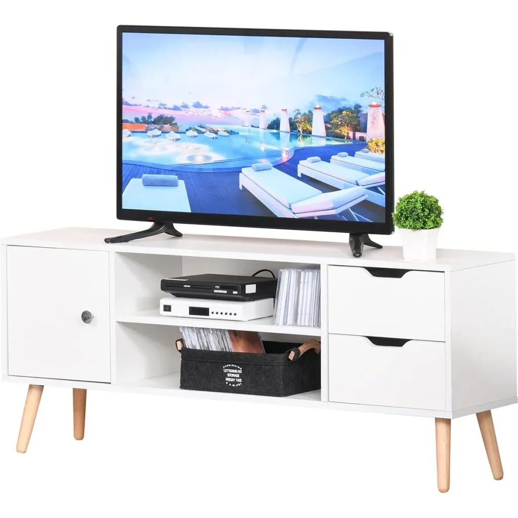 TV Lowboard mit Schubladen weiß