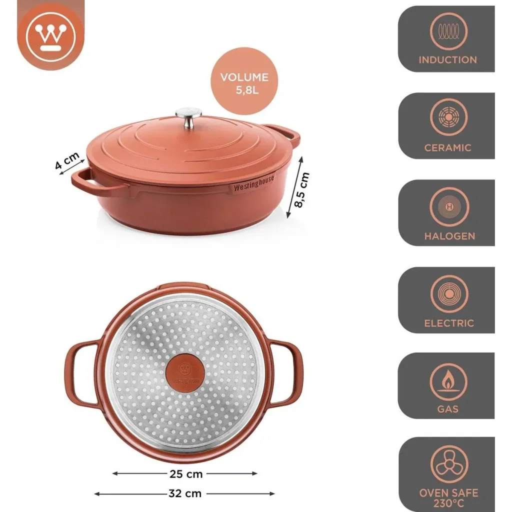 Performance Series Bratpfanne - Sautierpfanne - Backofen geeignet - 32 cm - Orange
