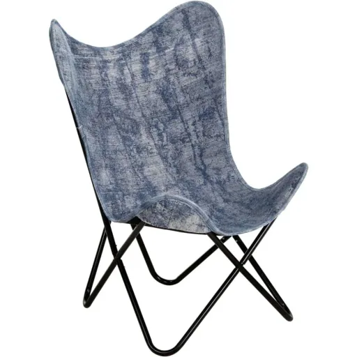 Schmetterling Stuhl Leinwand indigo blau