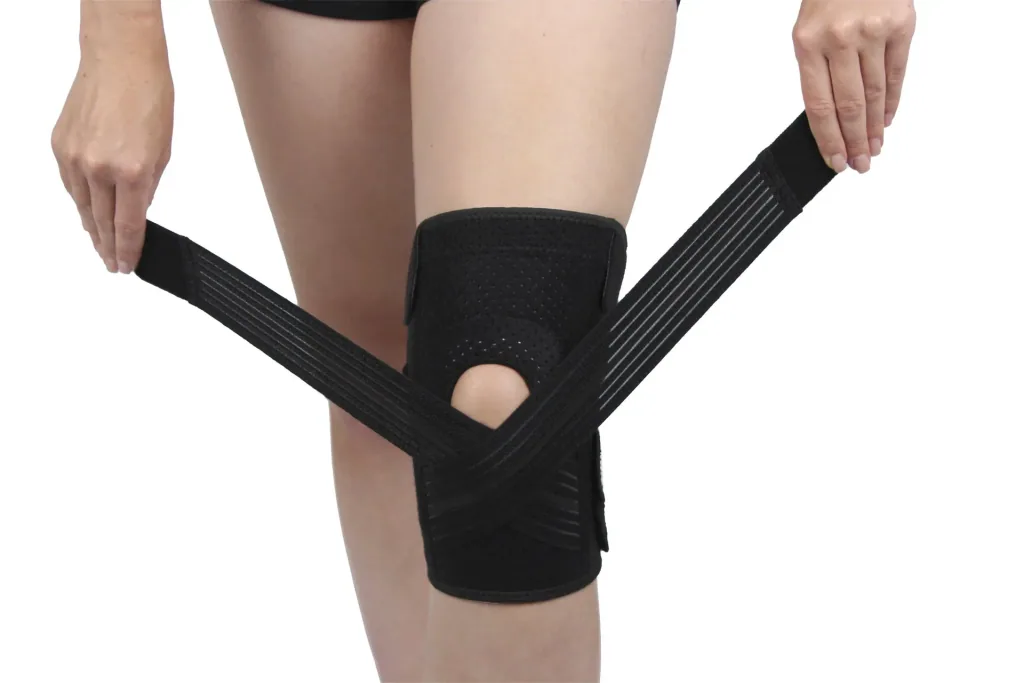 Aktiv-Kniebandage mit Klettverschluss „Flexitek“, Universalgröße, Schwarz