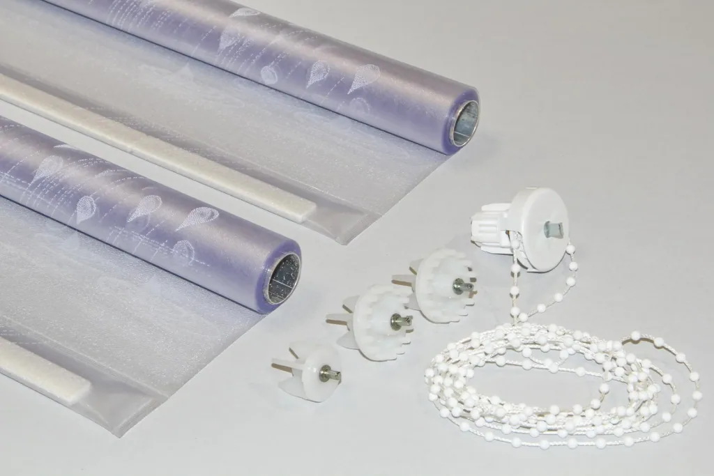 Ersatzvorhänge Eck Dur Tropfen, weiß, 130 + 55 cm, Inclusive Welle und Kleinteilen (1Paar)