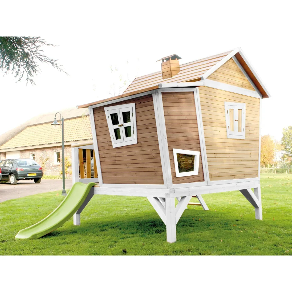 Emma Spielhaus Braun/Weiß - Lindgrüne Rutsche