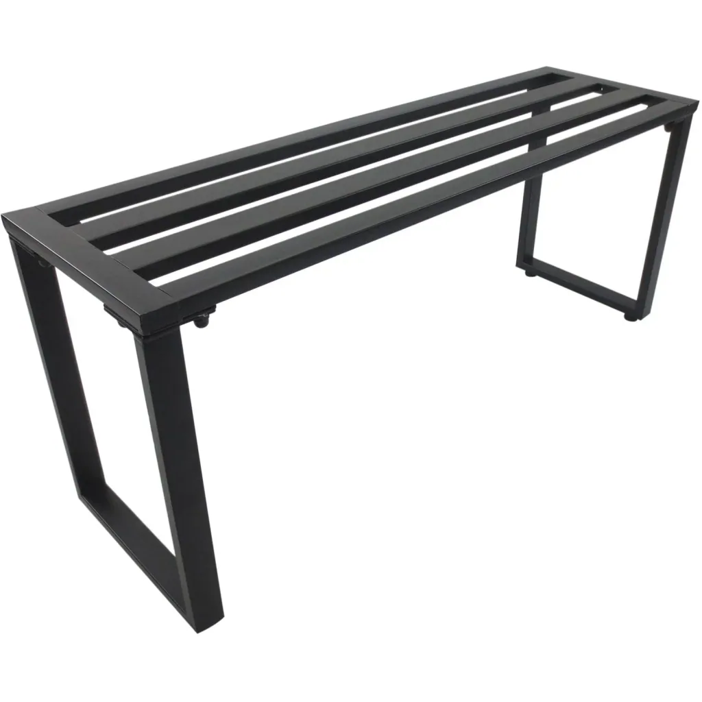 Bierzeltgarnitur Festgarnitur 3 tlg, Sitzgruppe 1 x Tisch 2 x Sitzbank Metall Schwarz 110 x 55 x 70 cm