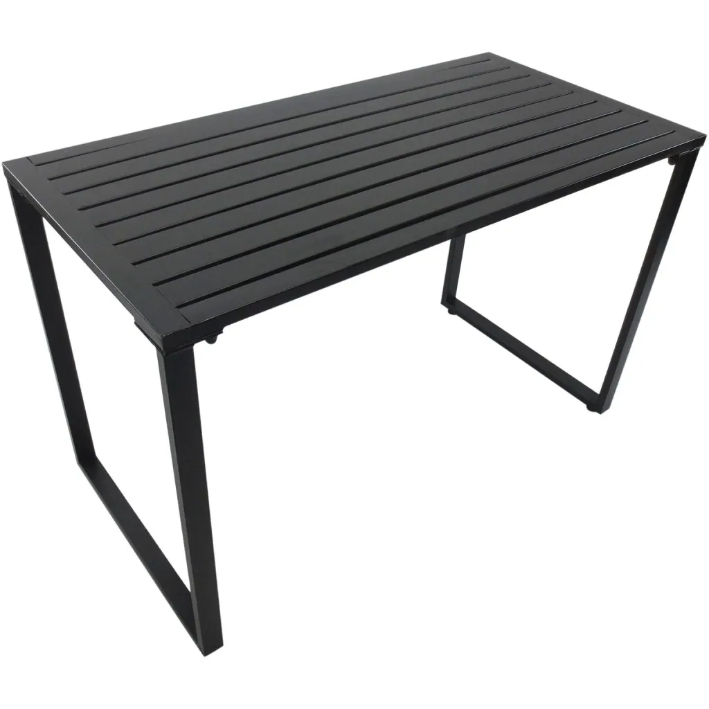 Bierzeltgarnitur Festgarnitur 3 tlg, Sitzgruppe 1 x Tisch 2 x Sitzbank Metall Schwarz 110 x 55 x 70 cm
