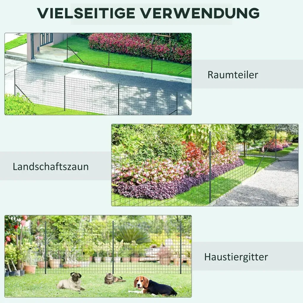 Gartenzaun 10 x 1,5 m Volierendraht Maschendraht Drahtzaun Drahtgitter Gartenzaun Rolle Masche stark Stahl Grün