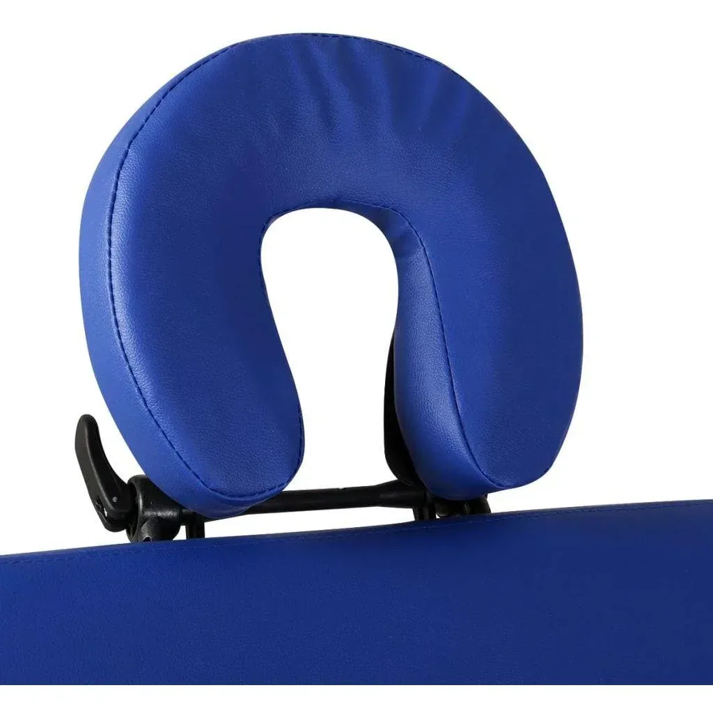 Klappbare Massageliege 2 Zonen mit Holzrahmen (blau)