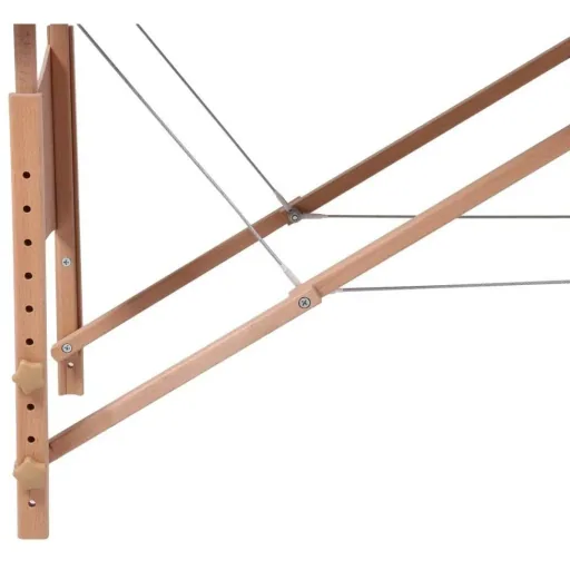 Klappbare Massageliege 2 Zonen mit Holzrahmen (blau)