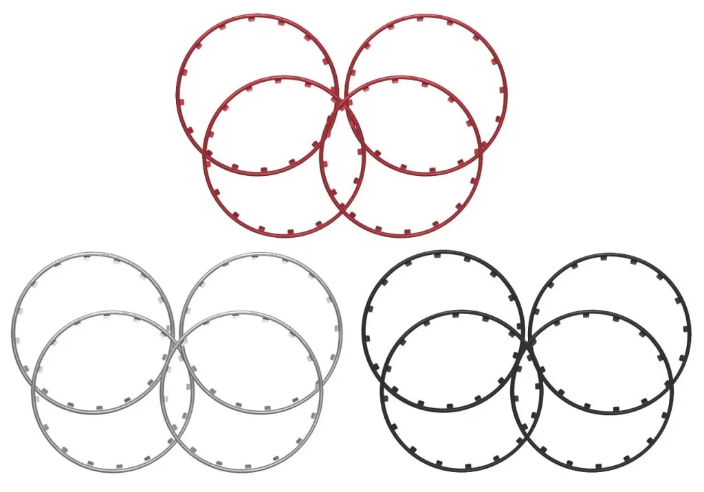 Rim Ringz Felgenring, 15 Zoll, Farbe rot