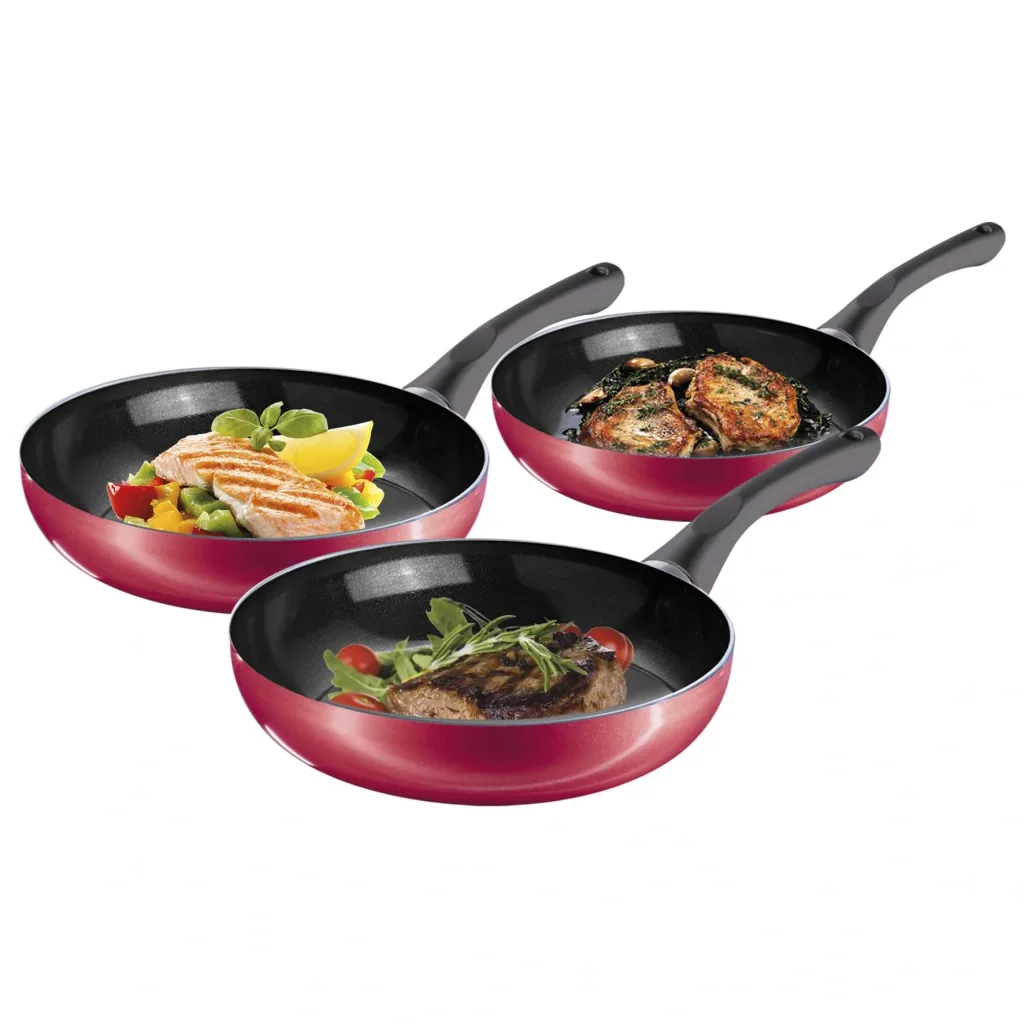 Pfannen-Set, rot, 3-teilig