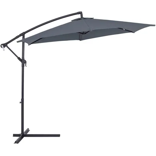 Sonnenschirm faltbarer Aluminium-Antacite mit Kurbel Ø 300 cm