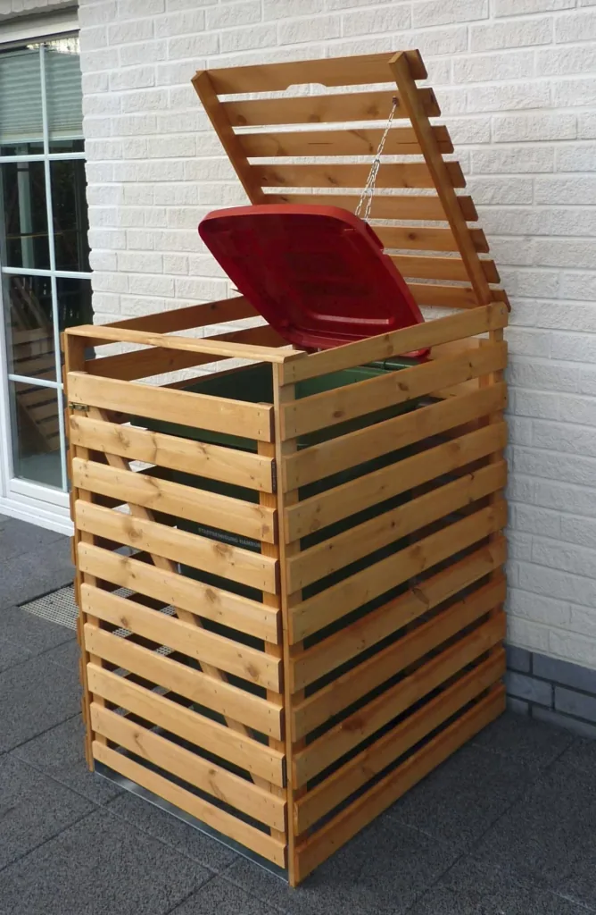 Mülltonnenbox "Vario V" für 1 Tonne, honigbraun