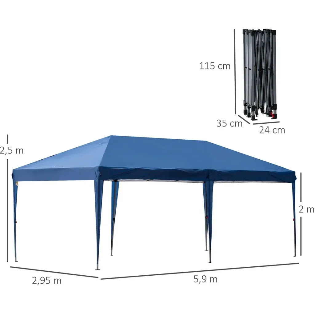 Pop-Up-Pavillon zusammenfaltbar dunkelblau