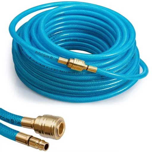 15 m Luftschlauch mit Schnellkupplung und Stecker
