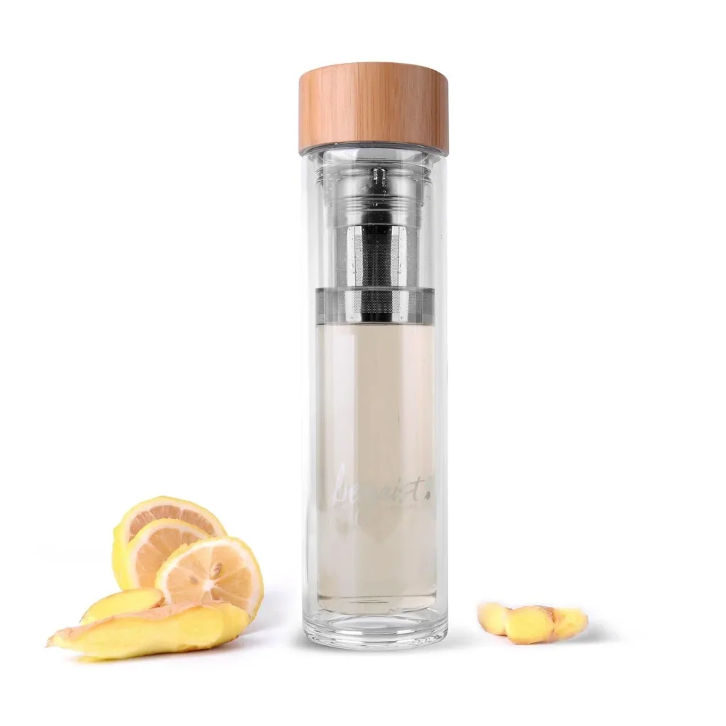 Teeflasche aus Glas, doppelwandig, 500 ml