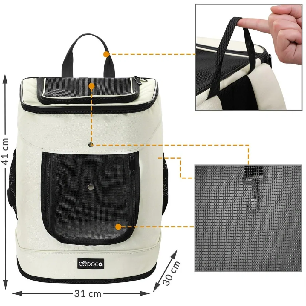 Haustier-Rucksack - Beige - 41x30x31 cm
