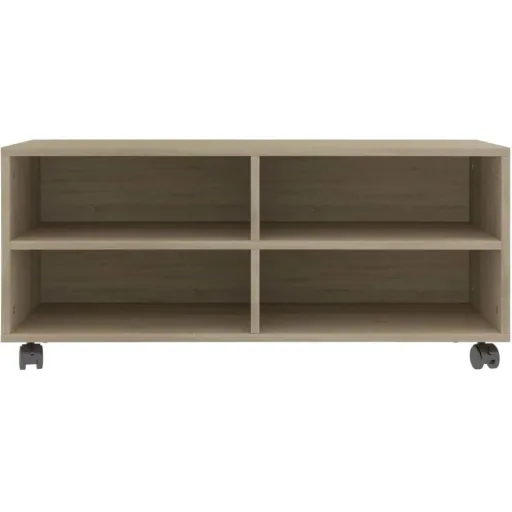 TV-Schrank mit Rollen 90x35x35 cm Spanplatte Sonoma-Eiche