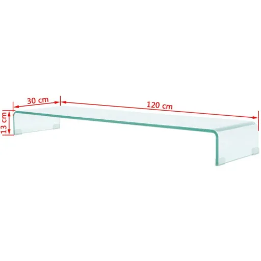 TV-Schrank/Monitorständer transparent 120x30x13 cm Glas