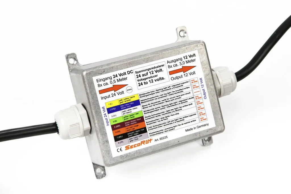 Spannungsreduzierer 24-12 Volt Festeinbau Alu Gehäuse