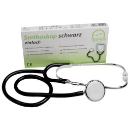 Stethoskop, einfach, Schwarz