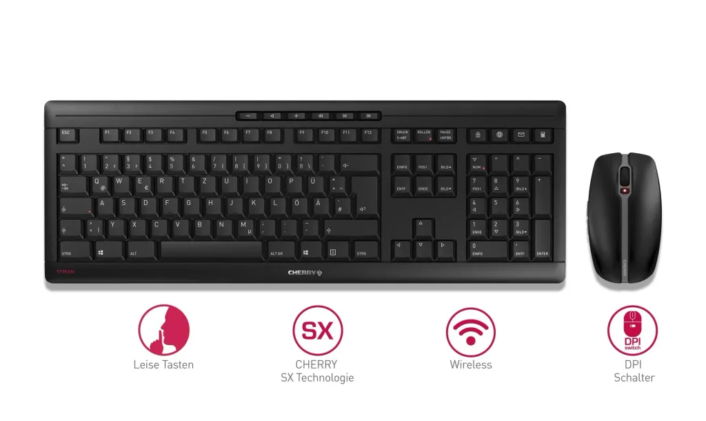 Kabelloses Tastatur-Maus-Set STREAM DESKTOP schwarz