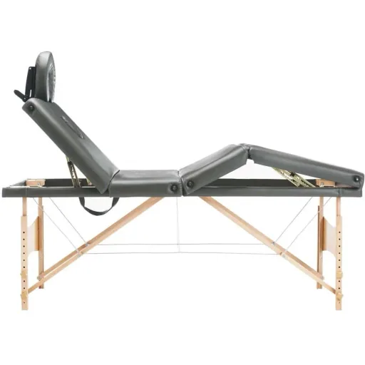 Massageliege 4 Zonen 186x68 cm Holzrahmen anthrazit