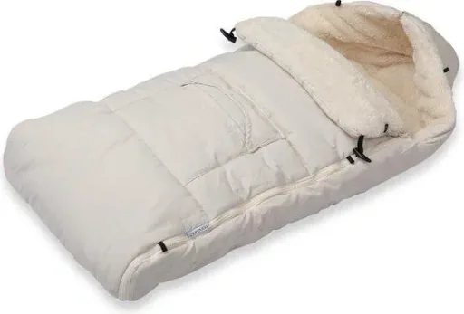 Babytrage Fußsack Beige | Teddy | Maxi-Cosi | mit Aufbewahrungstasche