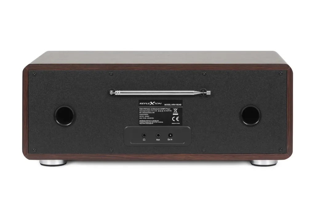 Design DAB+/UKW-Radio mit Bluetooth, CD, USB, Aux-In und Encoding holzfarben