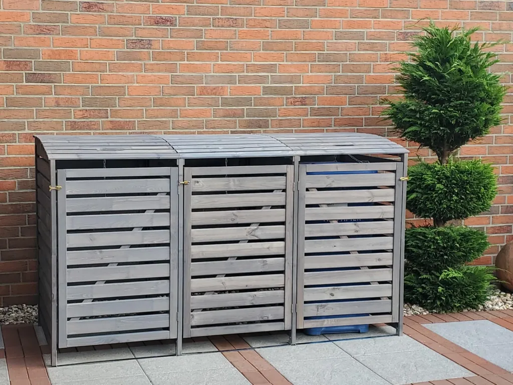 Mülltonnenbox Vario III für 3 Tonnen, grau