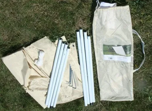 Sonnensegel Set 3 für Camping und Garten, Viereckform 4 x 4 m